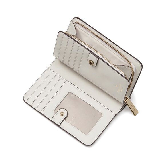 New Kate Spade Lena Colorblock Medium Compact Bifold Wallet Mountain Grey Multi - Picture 2 of 3